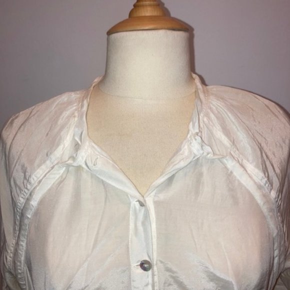 KA 7 Off-White Longsleeve Button Shirt Tunic - Picture 4 of 11